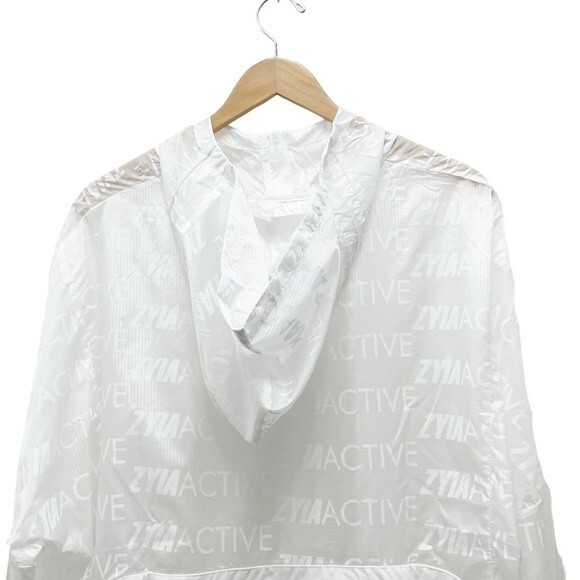 NWT Zyia Active White Sheer Breeze Hooded Jacket Windbreaker Women’s Size XXXL - Picture 8 of 16